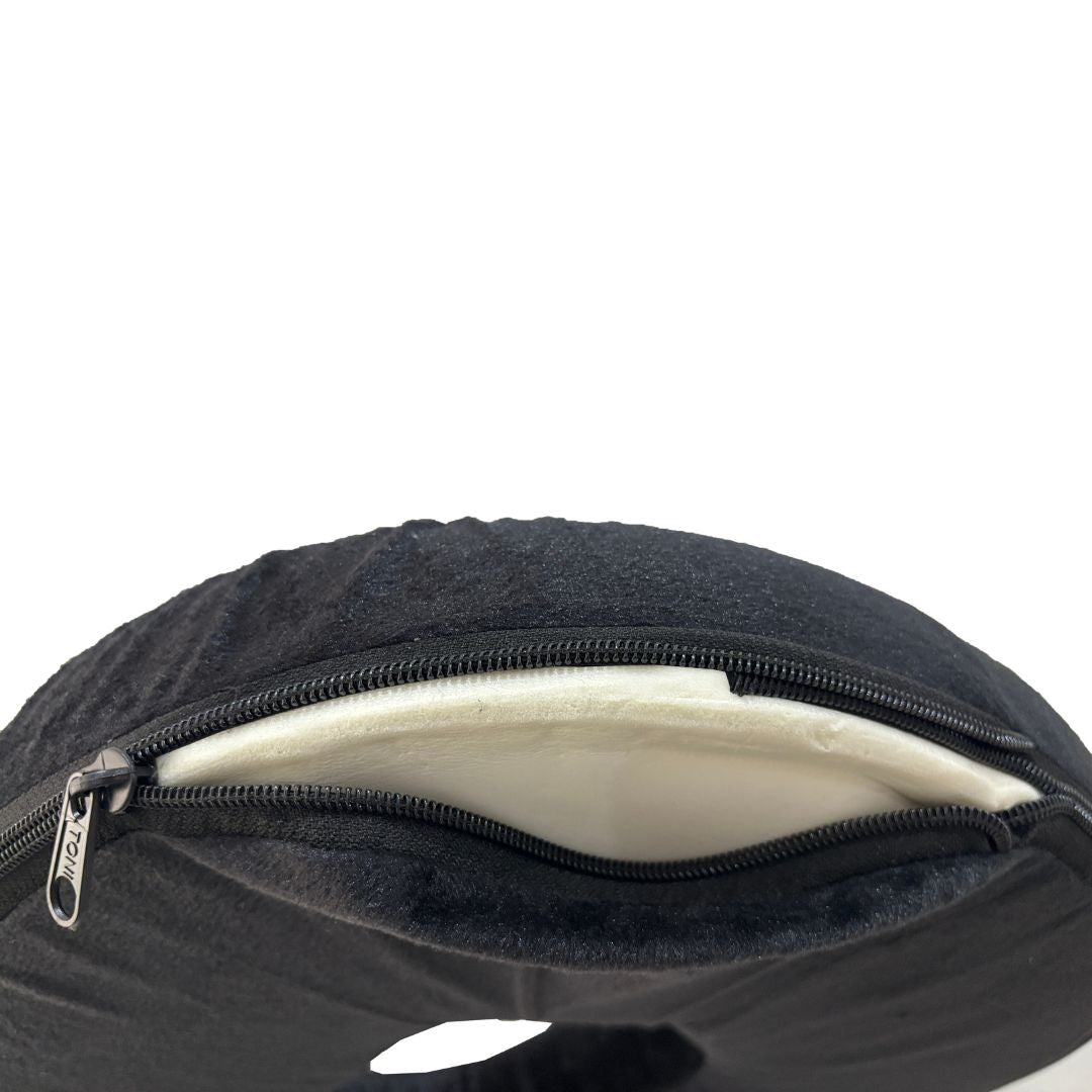CHEVALIER Donut Round Ring Coccyx Seat Cushion for Piles Patients, Pregnancy | Soft Foam Pillow/Cushion Chair, Black