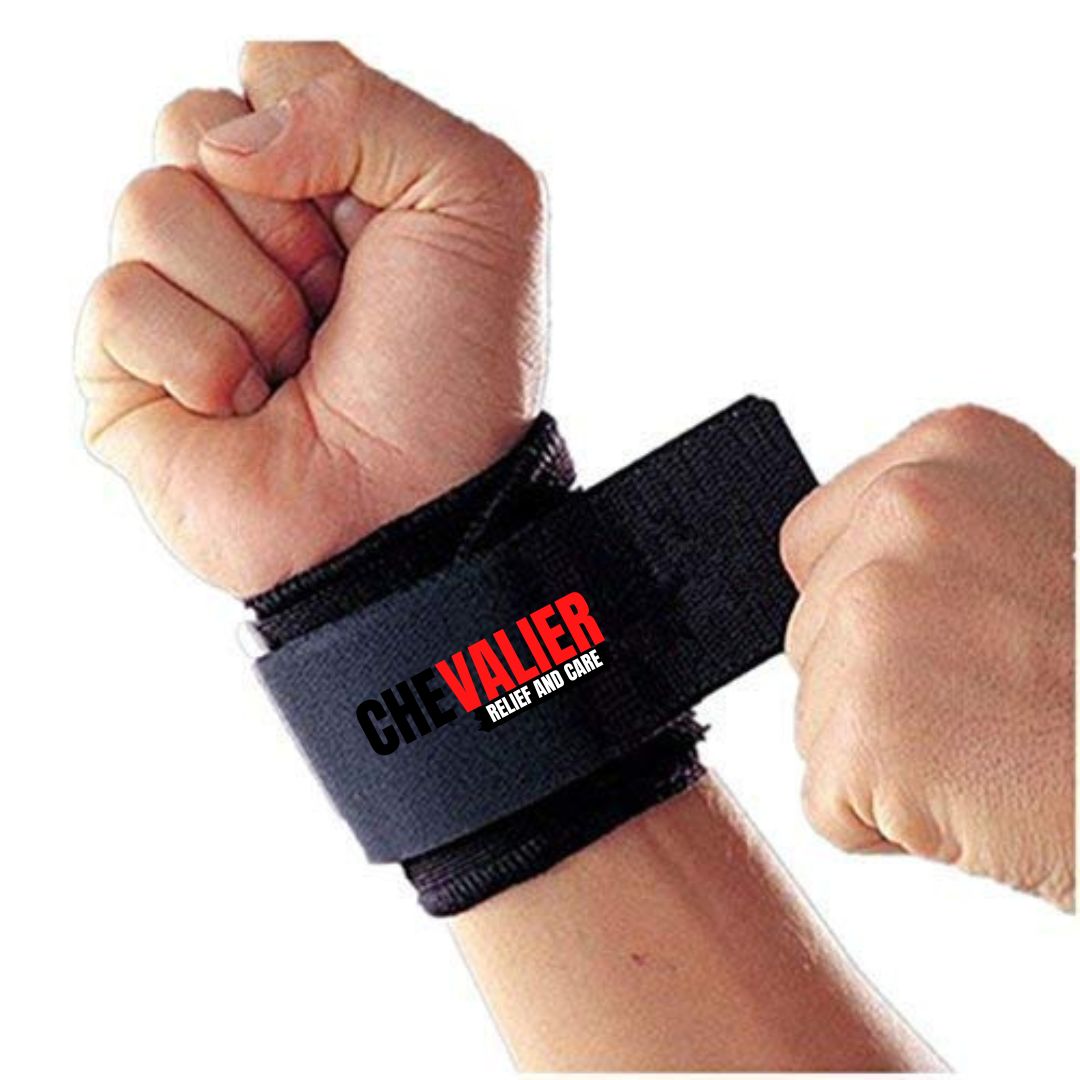 Wrist Band Support for Gym, Black Universal Size, Pair
