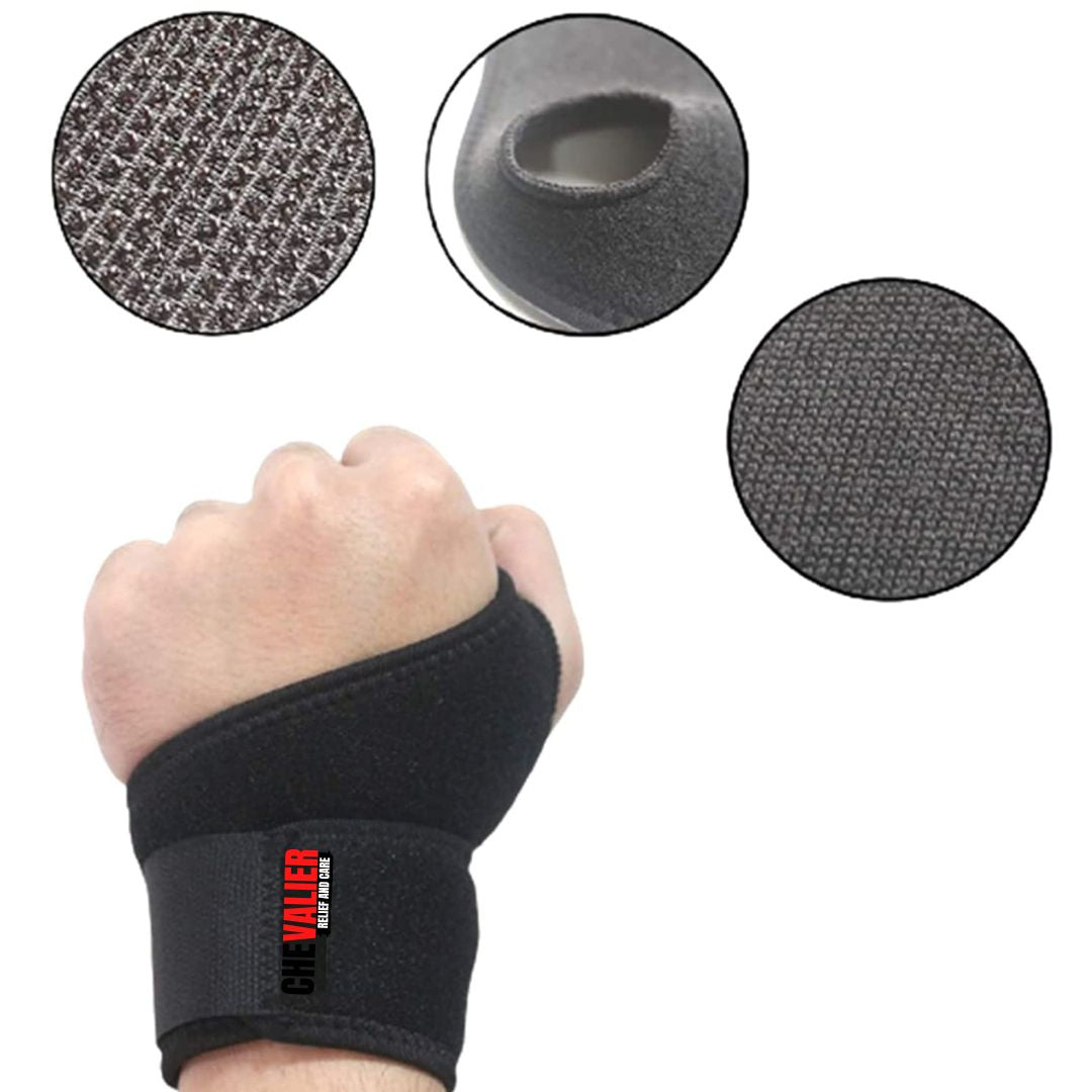 Wrist and Thumb Support for Gym, Black Universal Size