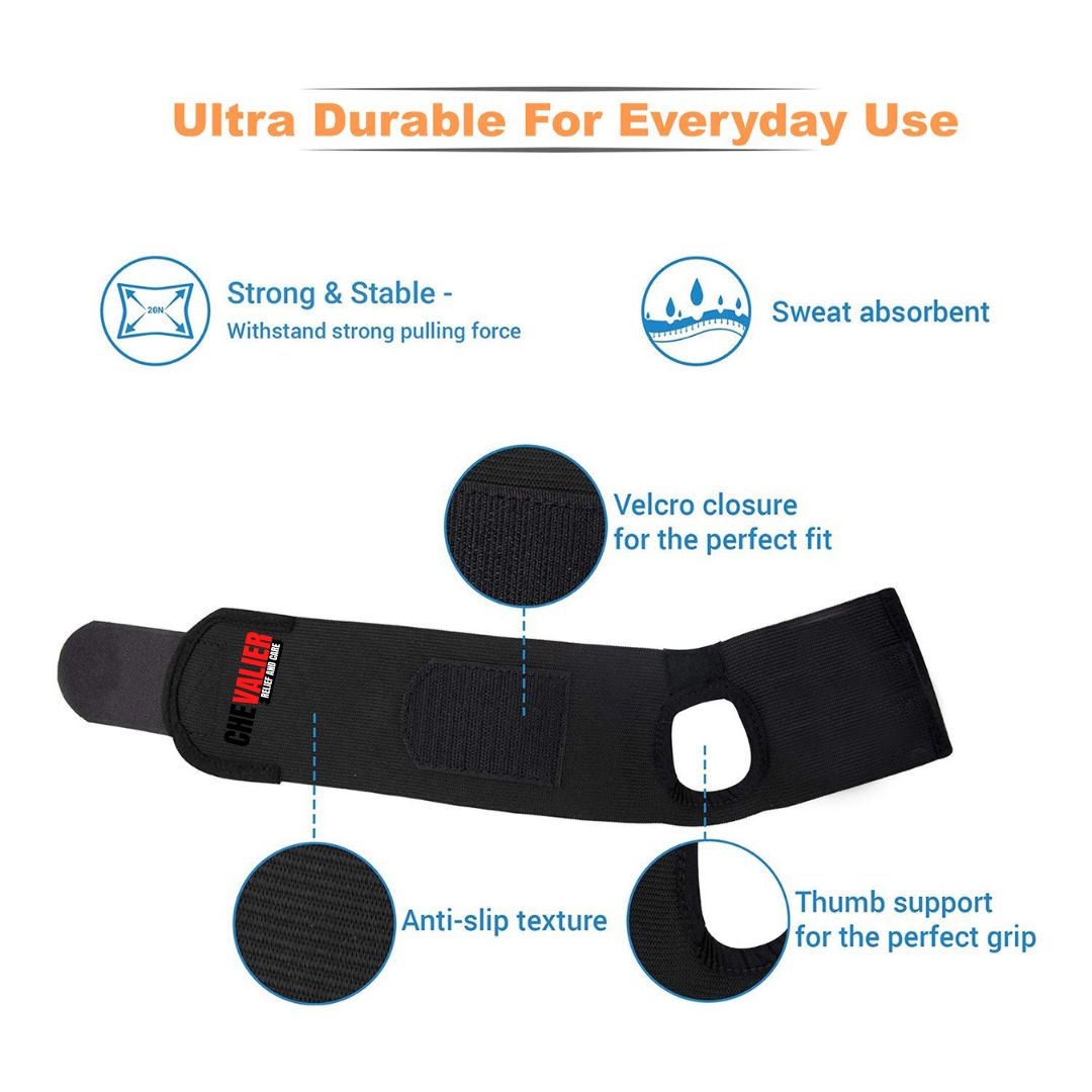Wrist and Thumb Support for Gym, Black Universal Size
