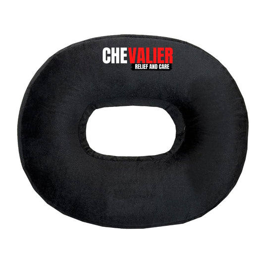 CHEVALIER  Donut Round Ring Coccyx Seat Cushion for Piles Patients, Pregnancy | Soft Foam Pillow/Cushion Chair, Black