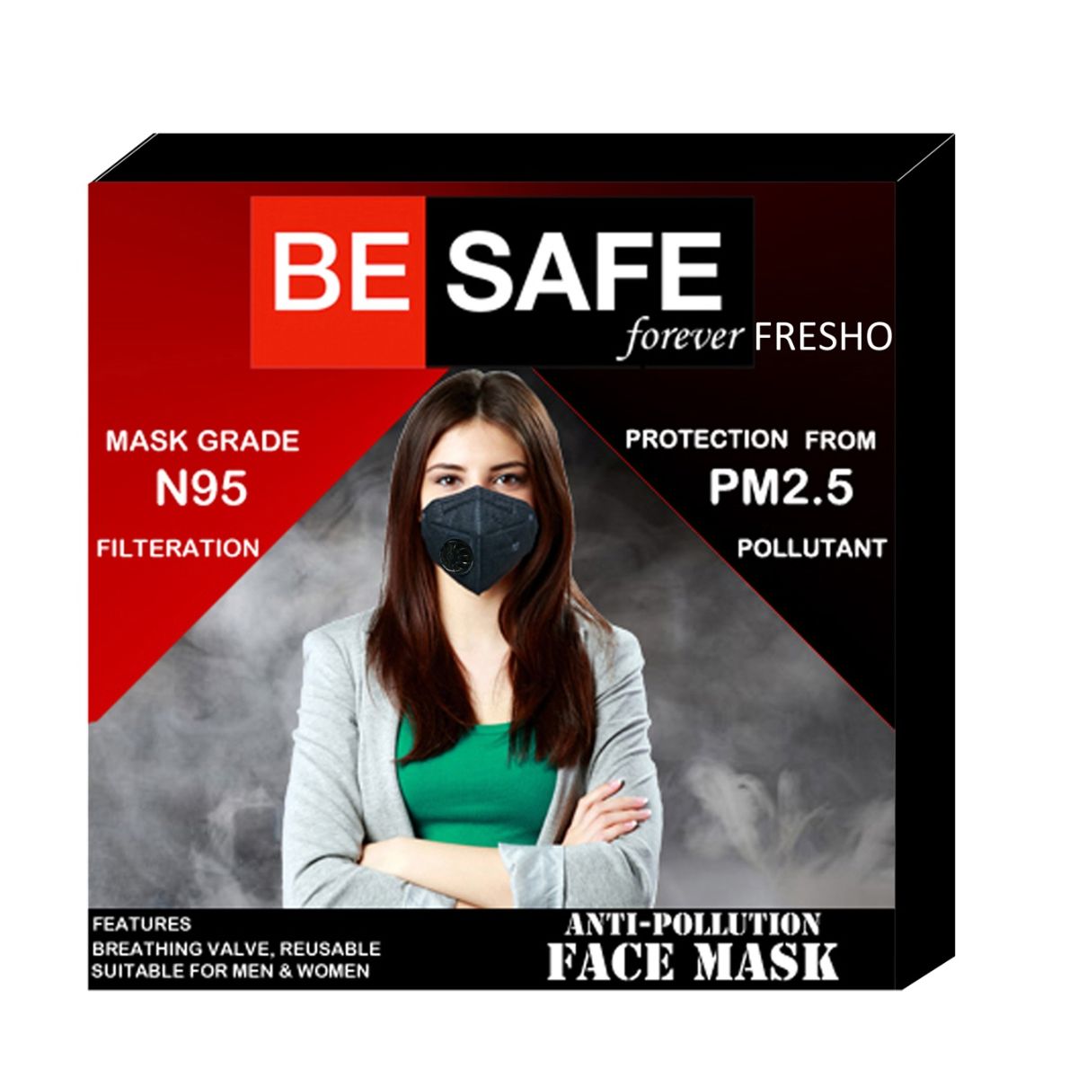 N95 Anti Pollution Face Mask, Black