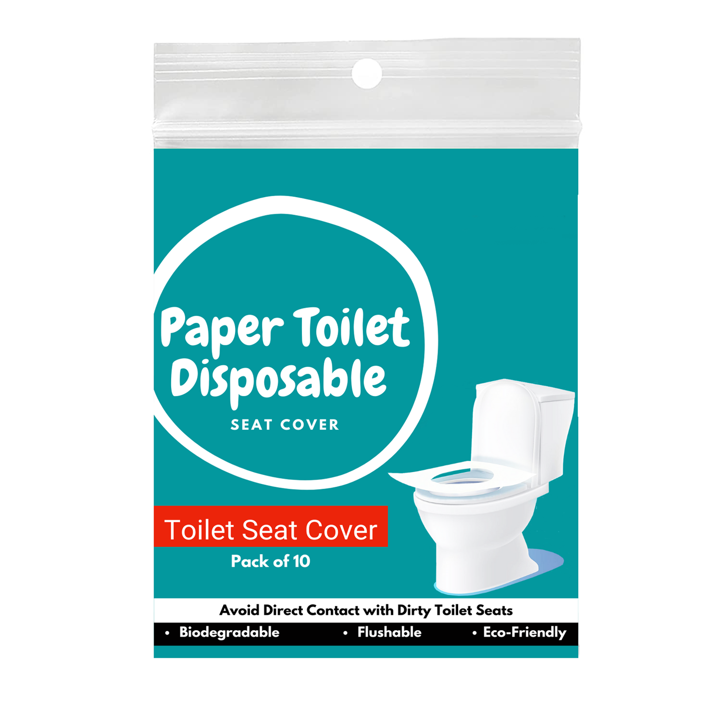 Disposable Toilet Seat Cover, 10 Sheets