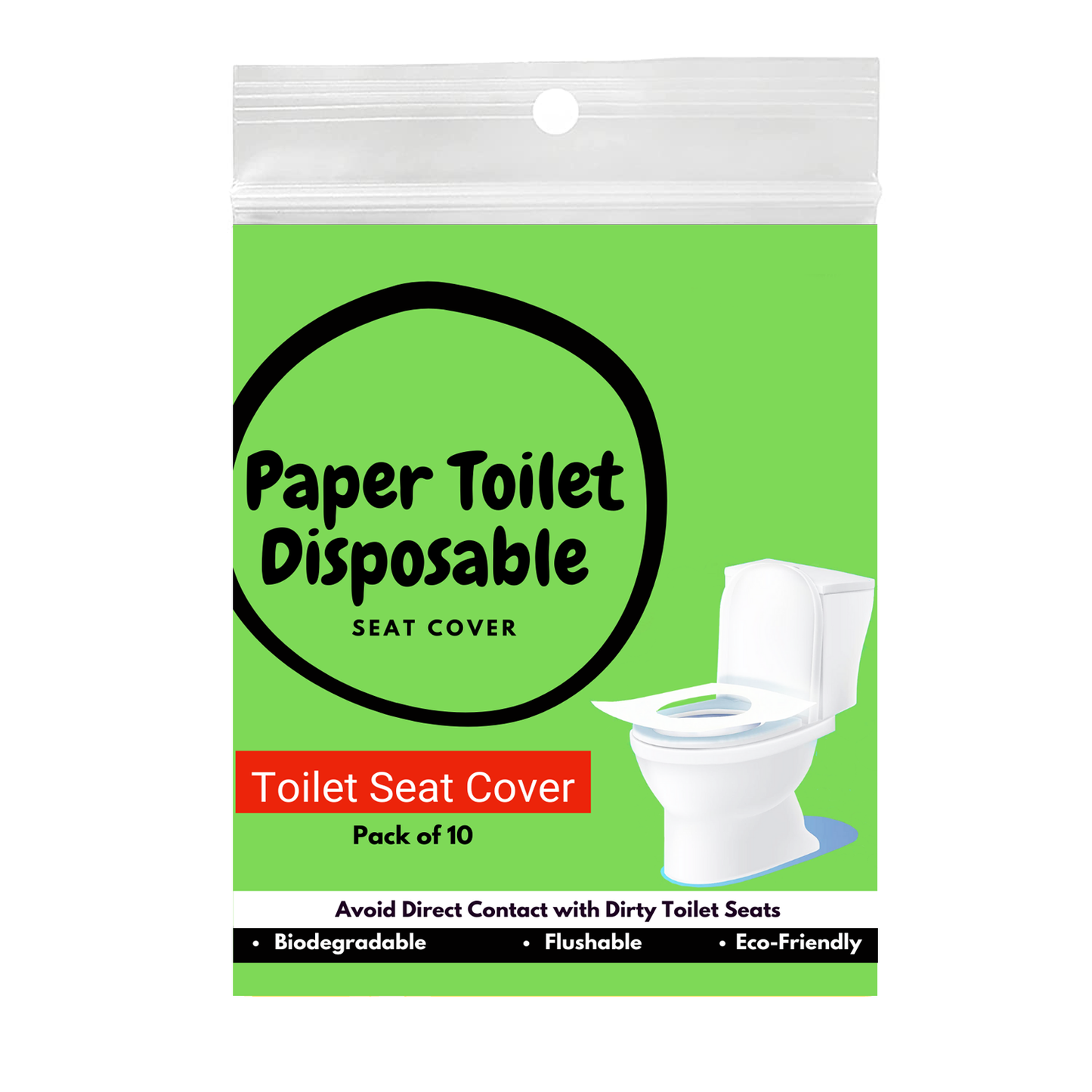 Disposable Toilet Seat Cover, 10 Sheets