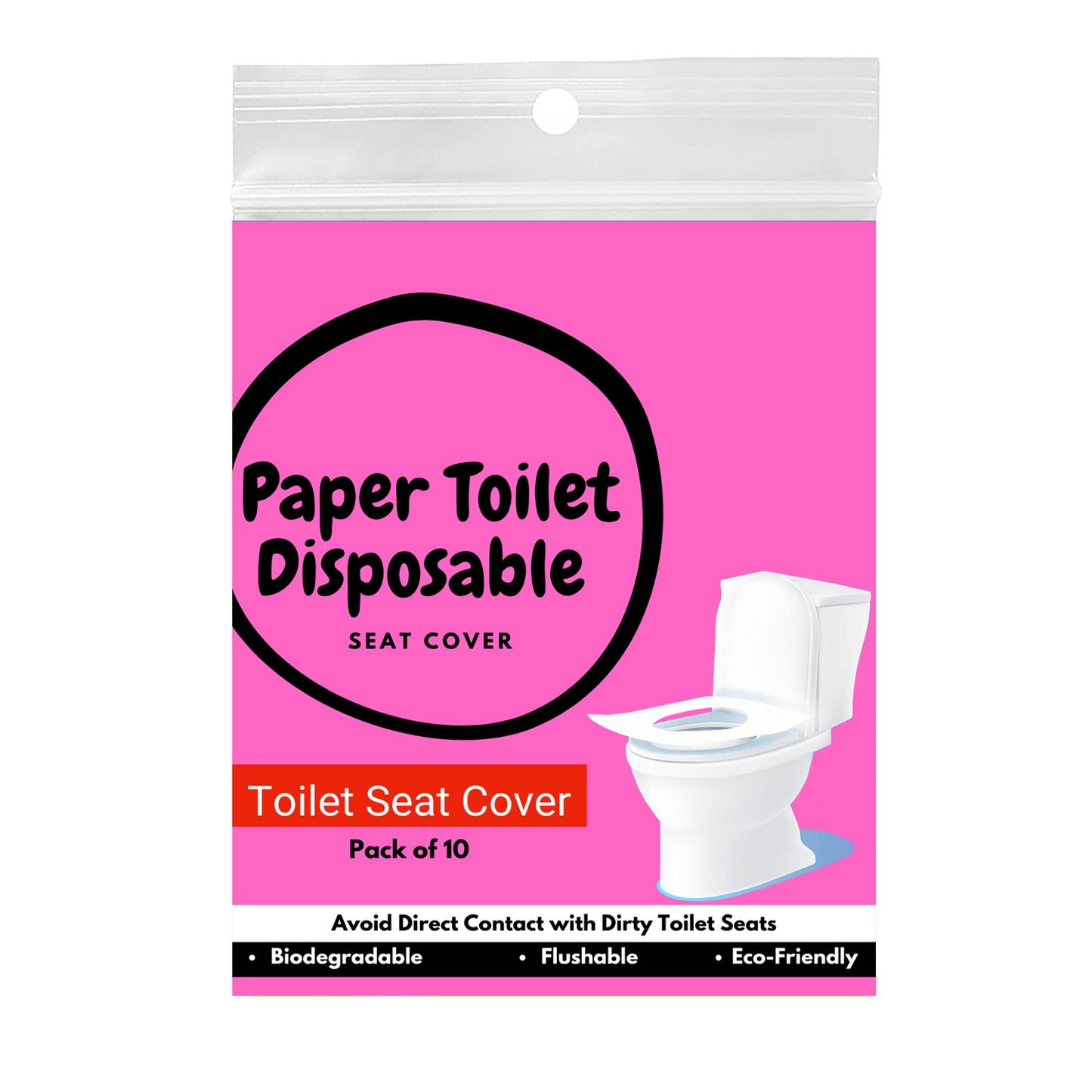 Disposable Toilet Seat Cover, 10 Sheets