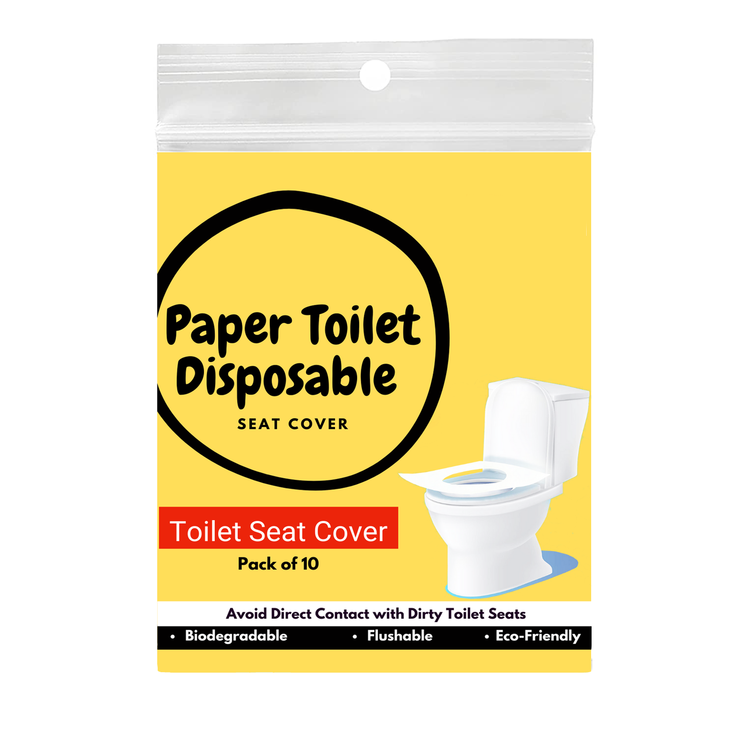 Disposable Toilet Seat Cover, 10 Sheets