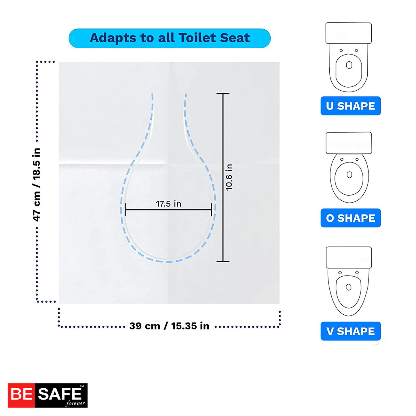 Disposable Toilet Seat Cover, 10 Sheets