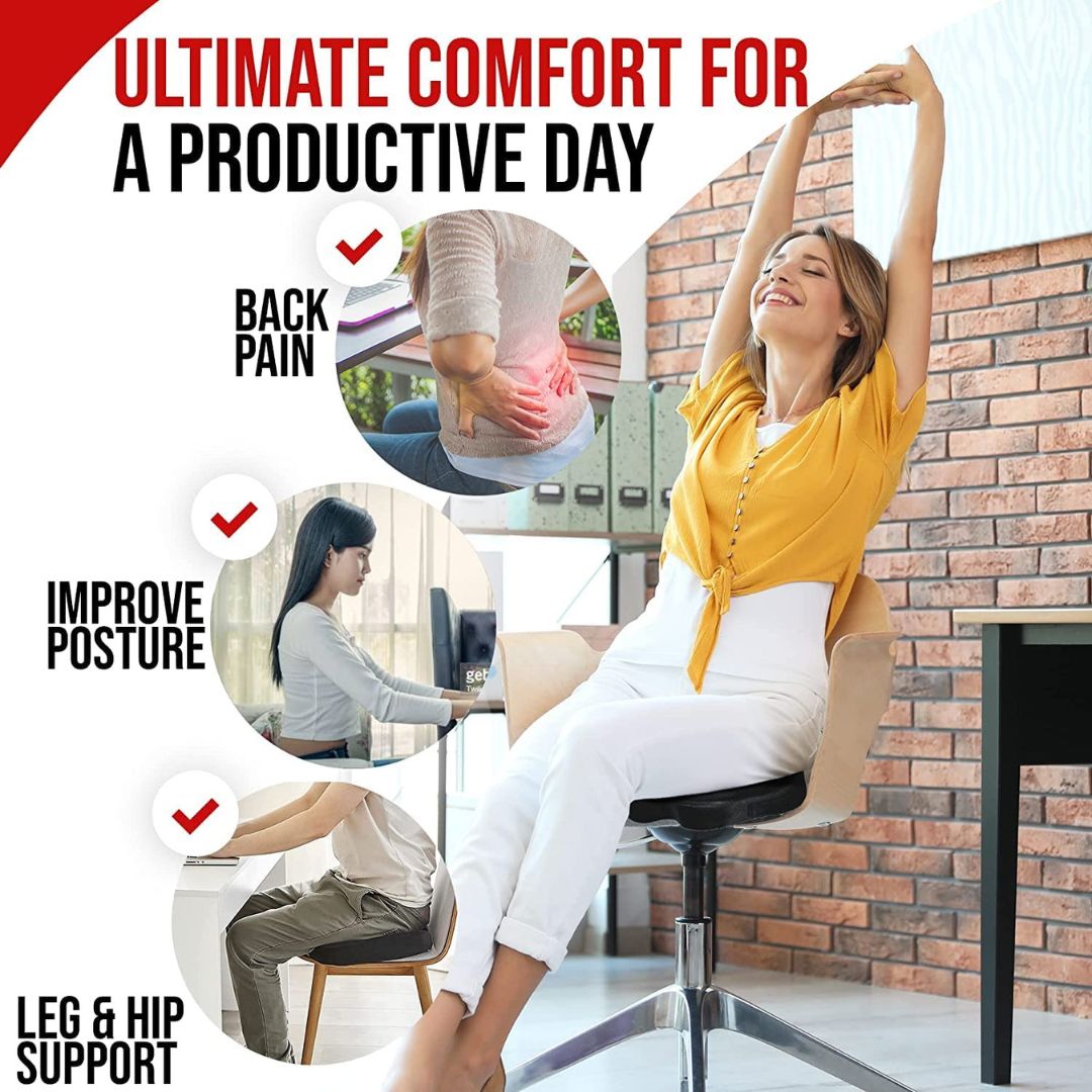CHEVALIER Lumbar Support Backrest Compatible with Car, Office Chair for Back Pain Relief - Back Pillow for Sitting