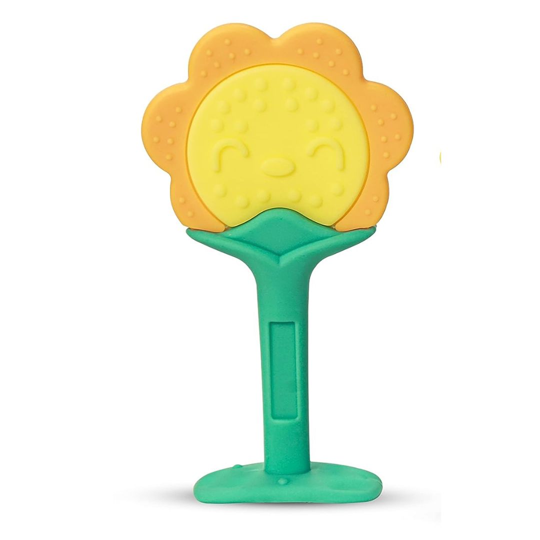 Soft Silicone Baby Teether , Sun, Yellow