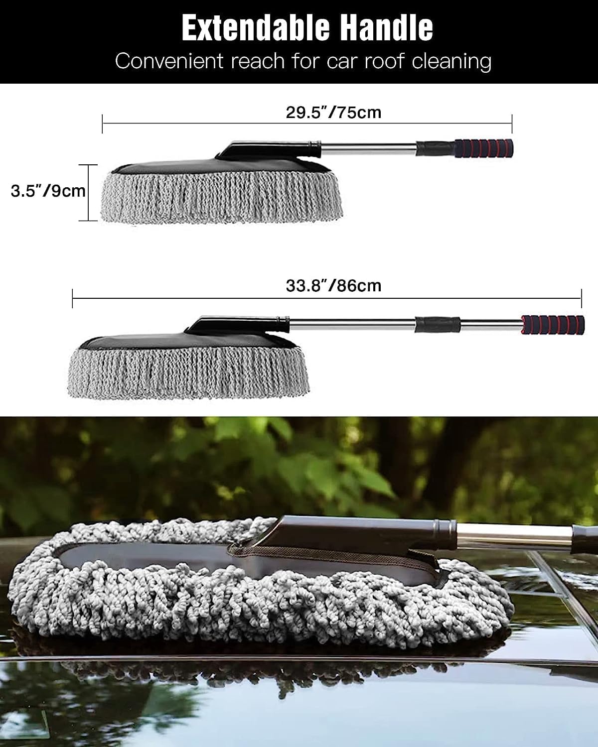 CHEVALIER Microfiber Home and Car Cleaning Duster, Grey